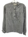 Isabel Marant Etoile Size 42 Gray Cotton Long Sleeve Striped Half Button Top Gray / 42