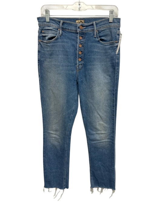 Mother Size 29 Medium Wash Cotton Denim High Rise Faded Raw Hem Jeans Medium Wash / 29
