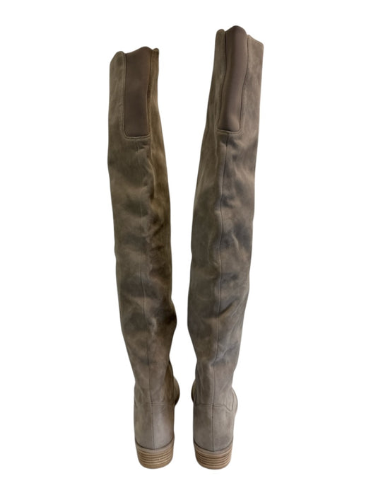 Stuart Weitzman Shoe Size 10.5 Taupe Gray Suede leather Almond Toe Elastic Boots Taupe Gray / 10.5