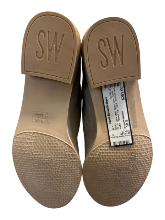 Stuart Weitzman Shoe Size 10.5 Taupe Gray Suede leather Almond Toe Elastic Boots Taupe Gray / 10.5