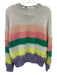 Maje Size 3 Pink, Green, Purple Acrylic Blend Long Sleeve Striped Knit Sweater Pink, Green, Purple / 3