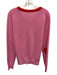 Minnie Rose Size Large Pink & Red Cashmere Long Sleeve Hearts V Neck Sweater Pink & Red / Large