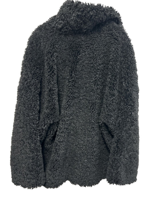 Stand Studio Size Est L Black Polyester Long Sleeve Faux Shearling Lapel Jacket Black / Est L