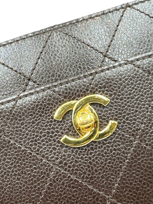 Chanel Chocolate Brown Leather Quilted Gold Chain Shoulder Bag Bag Chocolate Brown / S/M