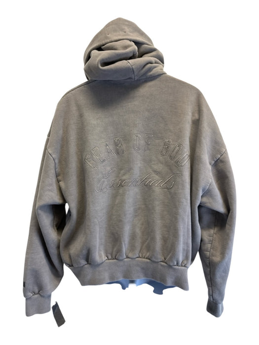 Essentials Size L Gray Cotton Blend Solid Zip UP Hoodie Men's Jacket Gray / L