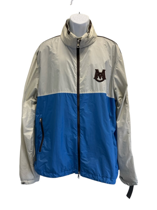 Moncler NWT Size 5 Gray & Blue Synthetic Solid Windbreaker Men's Jacket Gray & Blue / 5