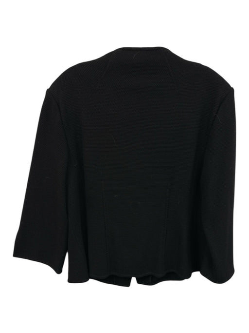 St. John Size 16 Black 1 Button Textured Jacket Black / 16