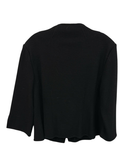 St. John Size 16 Black 1 Button Textured Jacket Black / 16