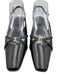 Coach Shoe Size 7.5 Black Leather Brass Hardware Slingback Midi Heel Pumps Black / 7.5