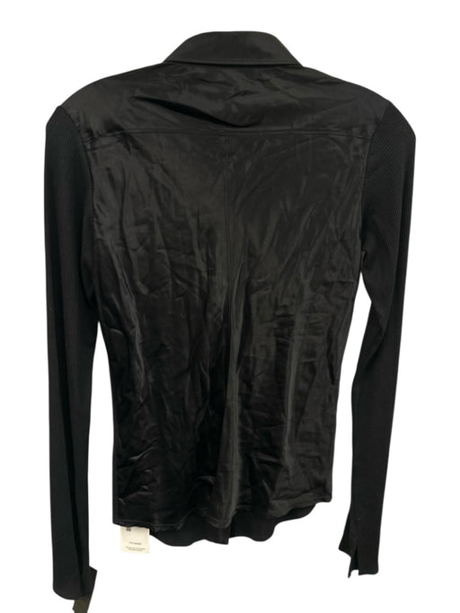 Rag & Bone Size XS Black Cotton & Silk Fabric Block Ribbed Top Black / XS