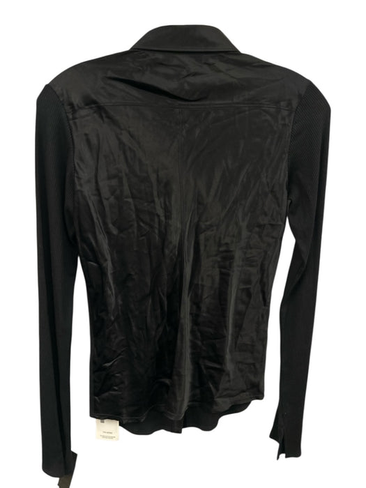 Rag & Bone Size XS Black Cotton & Silk Fabric Block Ribbed Top Black / XS