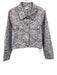 VOW Size 10 Light Blue & Red Cotton Paneled Cherub Silver Buttons Jacket Light Blue & Red / 10