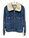 Rails Size M Med Wash Cotton Denim Fleece Collar Patch Pocket Zip front Jacket Med Wash / M