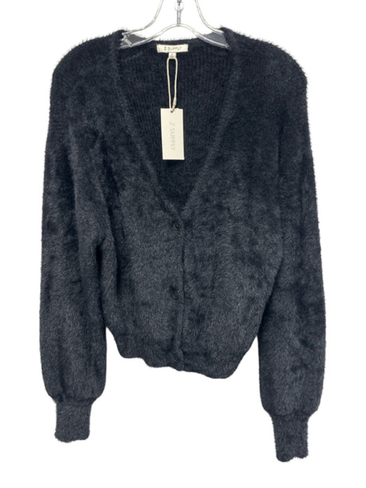 Z Supply Size S Black Nylon & Polyester Rib Knit Long Balloon Sleeve Sweater Black / S