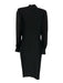 Karen Millen Size XS Black Recycled Polyester Chiffon Long Sleeve Dress Black / XS