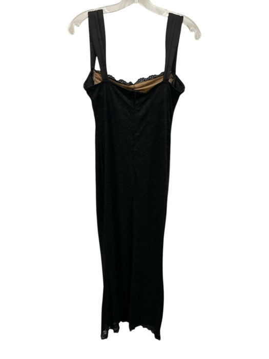 Sky To Moon Size M Black Nylon Blend Lace Overlay Sleeveless Satin Trim Dress Black / M