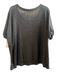 Eileen Fisher Size Large Black Organic Cotton Wide Neck Short Sleeve Top Black / Large