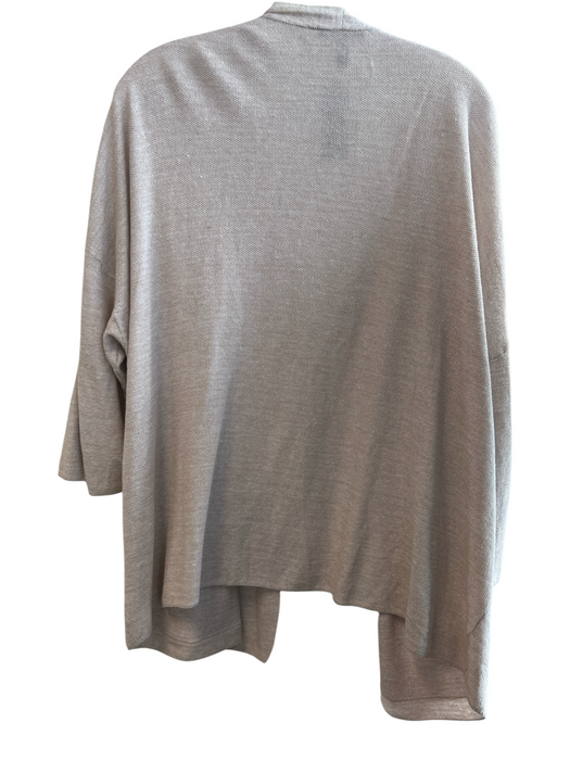 Eileen Fisher Size XL Oatmeal Organic Linen Half Sleeve Open Front Cardigan Oatmeal / XL