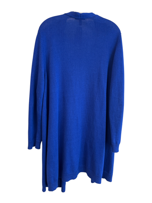 Eileen Fisher Size XL Royal Blue Organic Linen Long Sleeve Open Front Cardigan Royal Blue / XL