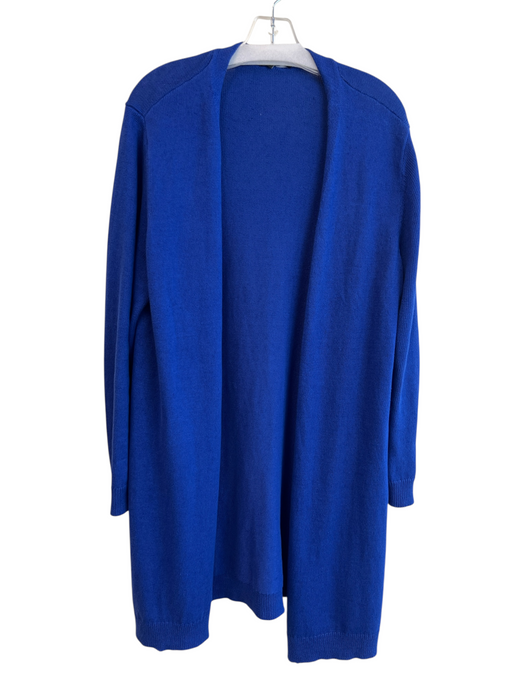 Eileen Fisher Size XL Royal Blue Organic Linen Long Sleeve Open Front Cardigan Royal Blue / XL