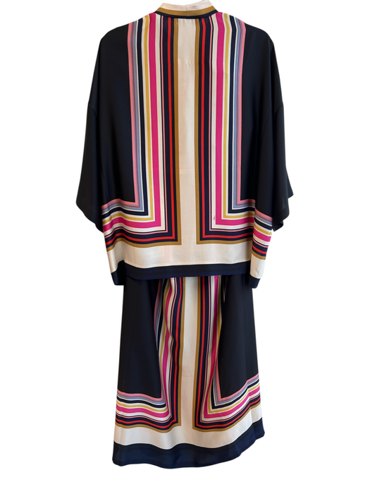 Trina Turk Size XL Black & Multi Polyester Sleeveless 2 Piece Set Maxi Dress Black & Multi / XL