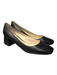 Karl Lagerfeld Shoe Size 8.5 Black Leather Square Toe Block Heel Pump Shoes Black / 8.5