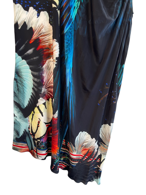 Camilla Size L/XL Black & Multi Silk Floral One Shoulder Sequin Detail Dress Black & Multi / L/XL