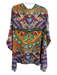 Johnny Was Size XL Multi Silk Abstract Print Long Sleeve Round Neck Top Multi / XL