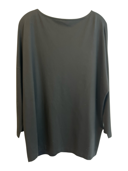Lafayette 148 Size M/L Black Viscose Blend Drop Shoulder Long Sleeve Tunic Top Black / M/L