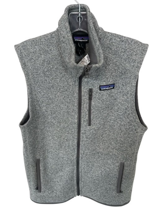 Patagonia Size S Grey Polyester Heathered Fleece Lined Zip Up Pockets Vest Grey / S