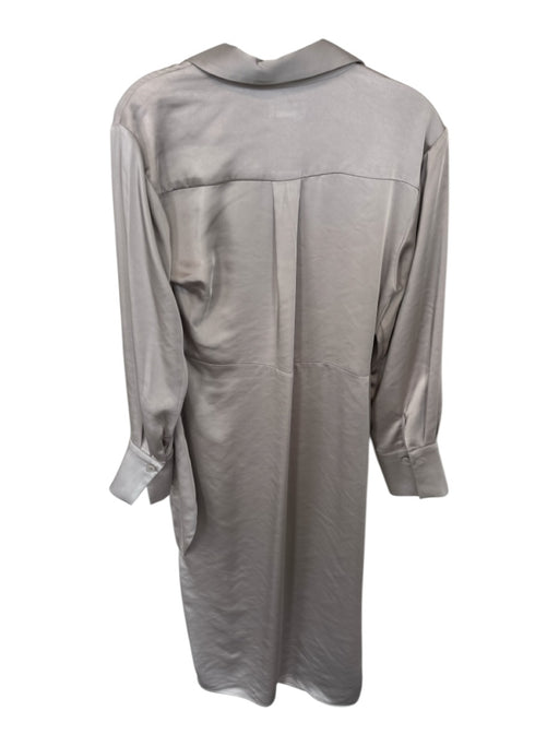 Jason Wu Size M Champagne Polyester Wrap Long Sleeve Collar Maxi Dress Champagne / M