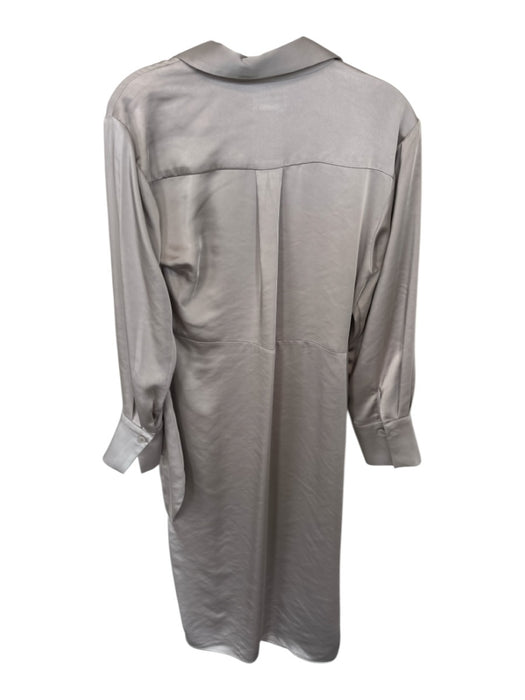 Jason Wu Size M Champagne Polyester Wrap Long Sleeve Collar Maxi Dress Champagne / M