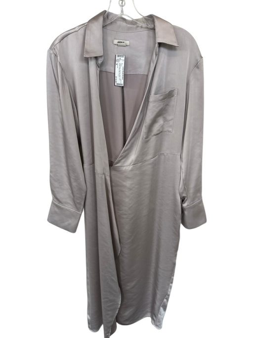 Jason Wu Size M Champagne Polyester Wrap Long Sleeve Collar Maxi Dress Champagne / M