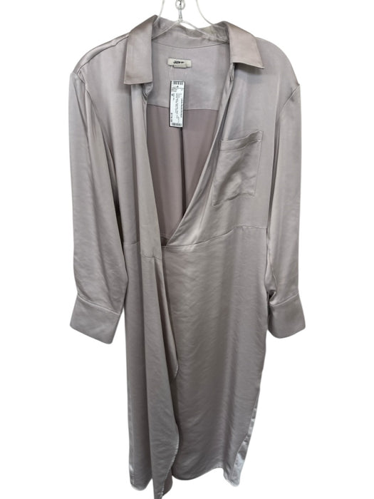 Jason Wu Size M Champagne Polyester Wrap Long Sleeve Collar Maxi Dress Champagne / M