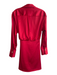 Gianni Bini Size 2 Red No Fabric Tag Deep V Neck Collared Tie At Waist Dress Red / 2
