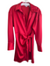 Gianni Bini Size 2 Red No Fabric Tag Deep V Neck Collared Tie At Waist Dress Red / 2