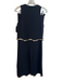 Sandro Size Medium Black Viscose Gold trim Crop Top Sleevel Print Skirt Set Black / Medium