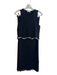 Sandro Size Medium Black Viscose Gold trim Crop Top Sleevel Print Skirt Set Black / Medium