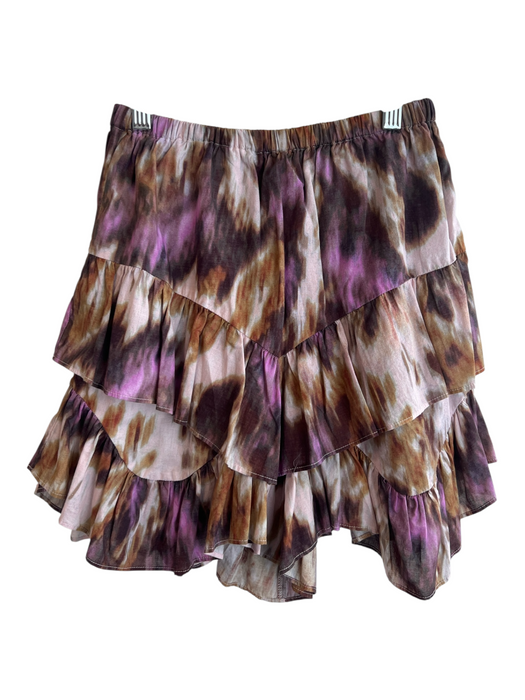 No Brand Size 36 Purple & Multi Cotton Tie Dye Button Down Long Sleeve Skirt Set Purple & Multi / 36