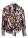 No Brand Size 36 Purple & Multi Cotton Tie Dye Button Down Long Sleeve Skirt Set Purple & Multi / 36