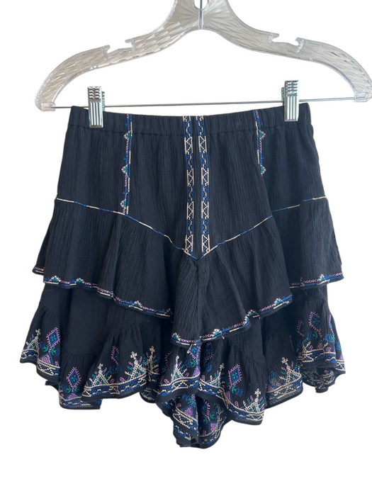 Isabel Etoile Marant Size 34 Black Cotton Long Sleeve Embroidery Mini Skirt Set Black / 34