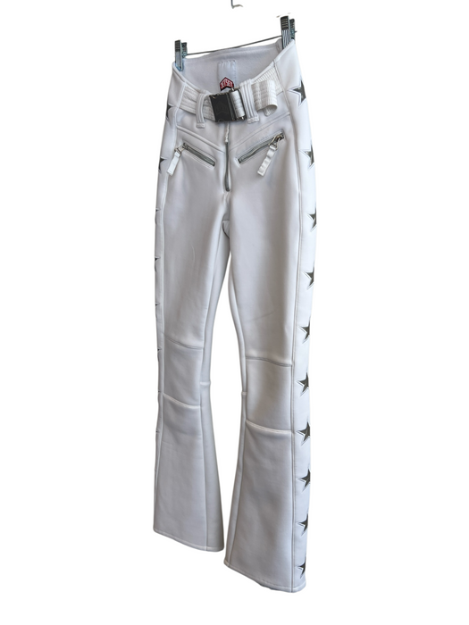 Jet Set White & Silver Polyamide Stars Zip Pockets Front Zipper Ski Wear White & Silver / 0