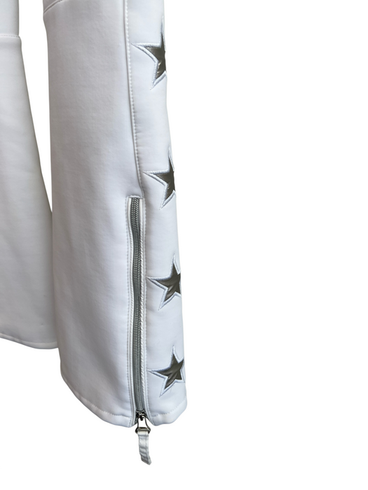 Jet Set White & Silver Polyamide Stars Zip Pockets Front Zipper Ski Wear White & Silver / 0
