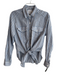 Marant Etoile Size 34 Blue & White No Fabric Tag Striped Long Sleeve Top Blue & White / 34