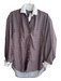 Sandro Size Est S/M Brown & Multi No Fabric Tag Long Sleeve Collared plaid Top Brown & Multi / Est S/M