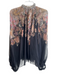 Zimmermann Size 1 Black & Multi Silk Long Sleeve Paisley Print Ruffle collar Top Black & Multi / 1