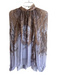 Zimmermann Size 1 Blue & Multi Silk Long Sleeve Paisley Print Ruffle collar Top Blue & Multi / 1