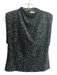Zara Size Medium Black No Fabric Tag Lined High Neck Sequins Back Zip Top Black / Medium