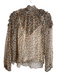 Ulla Johnson Size 1 Brown & Multi No Fabric Tag All Over Print Long Sleeve Top Brown & Multi / 1