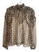 Ulla Johnson Size 1 Brown & Multi No Fabric Tag All Over Print Long Sleeve Top Brown & Multi / 1